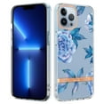 thumbnail image 1 of Allytech iPhone 13 Pro Max Case Clear, Flower Series TPU Silicone Clear Back Cover Shockproof Drop Protection Anti-yellow Scratch Resistant Case Cover for Apple iPhone 13 Pro Max, Blue Flower, 1 of 5