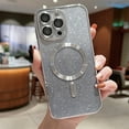 thumbnail image 1 of Allytech for iPhone 13 Pro Max Case, Compatible with MagSafe Gradient Bling Glitter Women Luxury Clear TPU Plating Case Cover with Camera Lens Protector for iPhone 13 Pro Max 5G 6.7 INCH 2021, Silver, 1 of 10