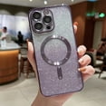 thumbnail image 1 of Allytech for iPhone 13 Pro Max Case, Compatible with MagSafe Gradient Bling Glitter Women Luxury Clear TPU Plating Case Cover with Camera Lens Protector for iPhone 13 Pro Max 6.7 INCH 2021, Darkpurple, 1 of 10