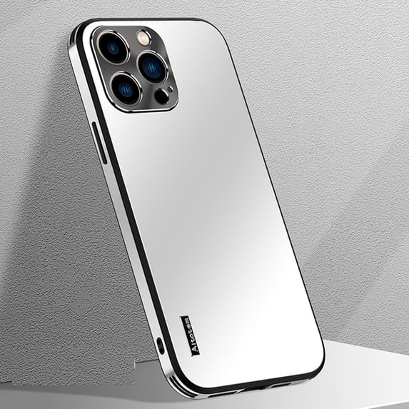 Allytech iPhone 13 Pro Max Case Cover, Ultra Slim Fit Lightweight Shockproof Anti-scratch Aluminum Metal Frame Case Camera Cover Bumper Case for Apple iPhone 13 Pro Max 6.7 Inch - White