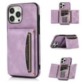 thumbnail image 1 of Allytech for iPhone 13 Pro Max Case with Double Magnetic Clasp, Wallet PU Leather Cover Hands-Free Kickstand Back Card/Cash Slots Flip Scratch Free Case for iPhone 13 Pro Max 6.7" 2021[5G], Purple, 1 of 6