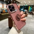 thumbnail image 1 of Allytech iPhone 13 Pro Max Case for Girls Women, with Ring Holder Stand Glitter Bling Rhinestone Design Clear Back Shell Slim Fit Shockproof Case Cover for Apple iPhone 13 Pro Max 6.7" - Rosegold, 1 of 9