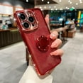 thumbnail image 1 of Allytech iPhone 13 Pro Max Case for Girls Women, with Ring Holder Stand Glitter Bling Rhinestone Design Clear Back Shell Slim Fit Shockproof Case Cover for Apple iPhone 13 Pro Max - Red, 1 of 9