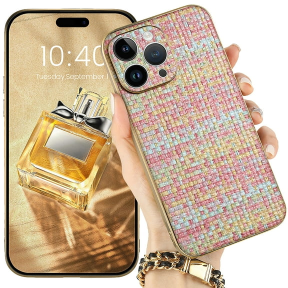 Allytech iPhone 13 Pro Max Case for Girls Women, Waven Pattern TPU Back Cover Corner Protective Shockproof ANti-scratch Anti-slip Slim Fit Case Cover for Apple iPhone 13 Pro Max 6.7" 2021 - Colourful