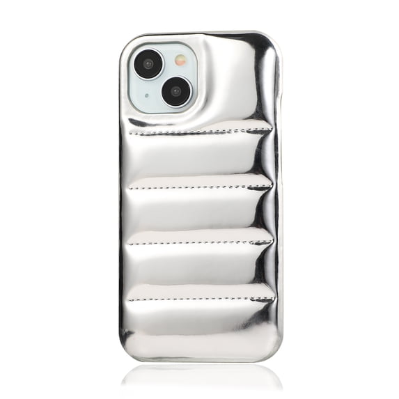 Allytech iPhone 13 Pro Max Case, Luxury Glossy Down Jacket Design Heavy Duty Shockproof Anti-Scratch Bumper Lightweight Phone Case for Apple iPhone 13 Pro Max - Silver