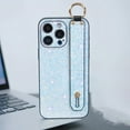 thumbnail image 1 of Allytech iPhone 13 Pro Max Case with Wristband & Ring Holder, Bling Glitter Design TPU Back Cover for Girls Women Stand Feature Shockproof Anti-Scratch Phone Case for Apple iPhone 13 Pro Max - Skyblue, 1 of 11