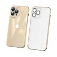 thumbnail image 1 of Allytech iPhone 13 Pro Max Clear Case, Ultra Slim Hard Aluminum Alloy+Soft TPU With Shockproof Dust/Dirt Proof Cover for iPhone 13 Pro Max 6.7 inch, Gold, 1 of 7
