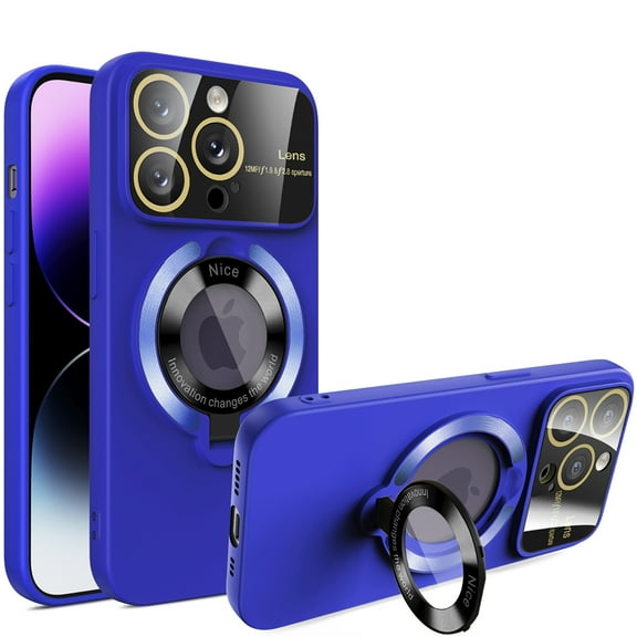 Allytech iPhone 13 Pro Max Mangetic Case, Compatible with Magsafe Kickstand Camera Lens Protective Shockproof Bumper Rugged Hybrid Phone Case for Apple iPhone 13 Pro Max - Blue