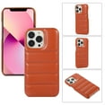 thumbnail image 1 of Allytech for iPhone 13 Pro Max Slim Case, Stylish Solid Color PU Leather Puffer 3D Down Jacket Case for Women Men, Shockproof Anti-Scratch Non-Slip Rugged Back Case for iPhone 13 Pro Max, Brown, 1 of 7