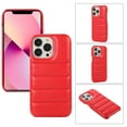 thumbnail image 1 of Allytech for iPhone 13 Pro Slim Case, Stylish Solid Color PU Leather Puffer 3D Down Jacket Case for Women Men, Lightweight Shockproof Anti-Scratch Non-Slip Rugged Case for iPhone 13 Pro, Red, 1 of 7