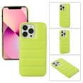 thumbnail image 1 of Allytech for iPhone 13 Pro Slim Case, Stylish Solid Color PU Leather Puffer 3D Down Jacket Case for Women Men, Lightweight Shockproof Anti-Scratch Non-Slip Rugged Case for iPhone 13 Pro, Green, 1 of 7