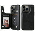 thumbnail image 1 of Allytech iPhone 13 Pro Wallet Case with Card Holder, PU Leather Butterfly Embossed Kickstand Magnetic Closure Shockproof Protection Case Cover for Apple iPhone 13 Pro 6.1",Black, 1 of 9