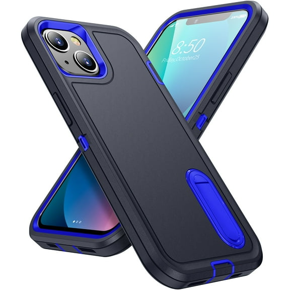 Allytech iPhone 13 mini Case with Stand, Military Grade Shockproof Heavy Duty Protection Hybrid Rugged Bumper Kickstand Scratch Resistant Case Cover for Apple iPhone 13 mini, Blue