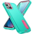 thumbnail image 1 of Allytech iPhone 13 mini Case with Stand, Military Grade Shockproof Heavy Duty Protection Hybrid Rugged Bumper Kickstand Scratch Resistant Case Cover for Apple iPhone 13 mini, Green, 1 of 8