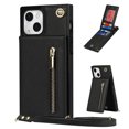thumbnail image 1 of Allytech for iPhone 14 2022 Case with Crossbody Strap, PU Leather Stand Wallet Purse Case with Credit Card Slots Zipper Pocket Detachable Shoulder Strap Case for iPhone 14 6.1", Black, 1 of 12