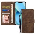 thumbnail image 1 of Allytech iPhone 14 Case with Card Holder & Wrist Strap, Premium PU Leather Magnetic Clasp Kickstand Card Slots Wallet Flip Simple TPU Phone Protective Case Cover for iPhone 14 2022 6.1", Brown, 1 of 8
