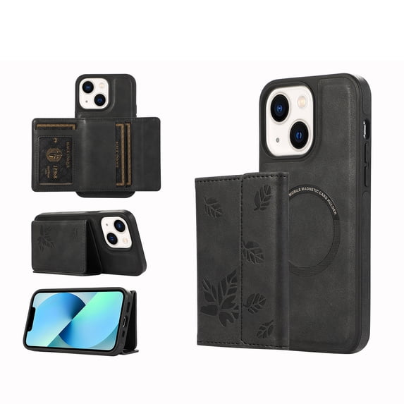 Allytech iPhone 14 Plus Case with Detachable Magnetic Cards Holder, 2 In 1 Wallet Case Stylish Stand Compatible with Magsafe Shockproof Wallet Mangetic Cover for Apple iPhone 14 Plus - Black