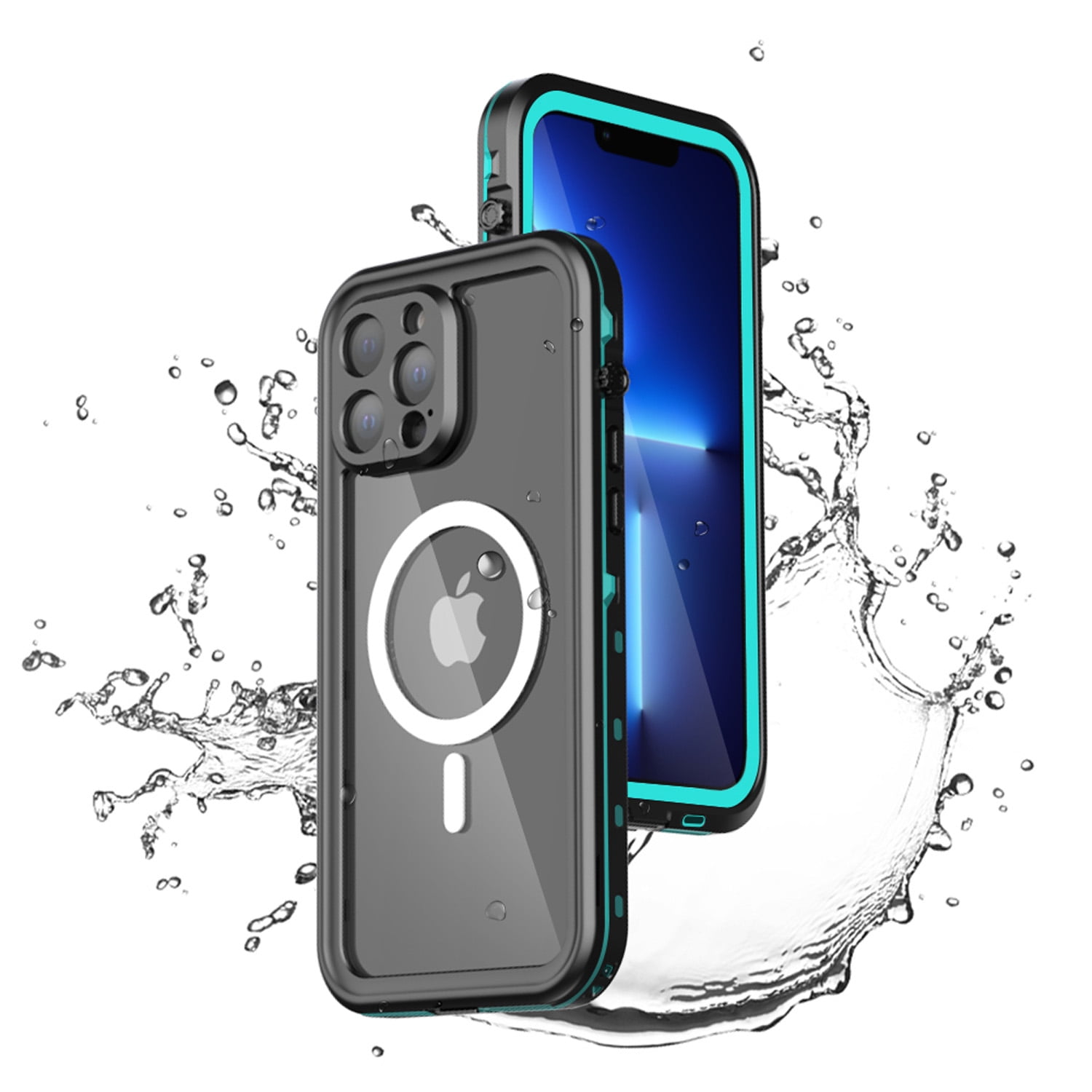 Allytech iPhone 14 Plus Case Waterproof, Magsafe Wireless Charging Full Body Protection Dust Proof Waterproof Build-in Screen Protector Daily Use Phone Case Cover for Apple iPhone 14 Plus- Blue