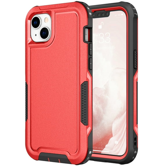 Allytech iPhone 14 Plus Cover, iPhone 14+ Case Cover, Heavy Duty Drop Protection Full Body Rugged Shockproof 3-Layer Military Protective Durable Case Cover for Apple iPhone 14 Plus 6.7" 2022, Red