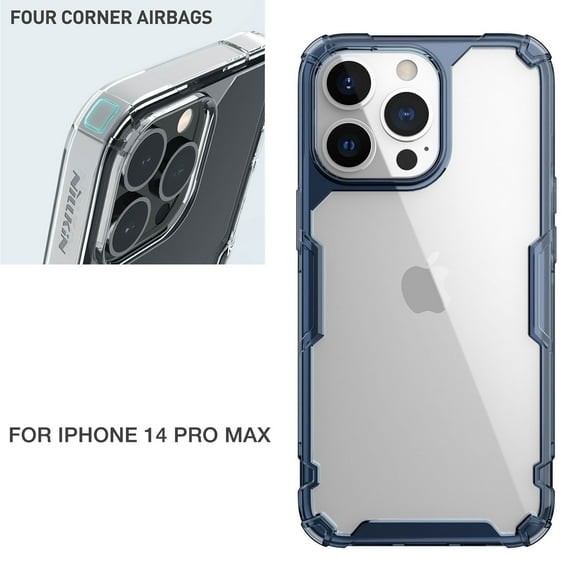 Allytech iPhone 14 Pro Max (6.7" 2022 Release), Rugged PC Crystal-clear Backplane Shockproof TPU Frame Wlreless Charging Ultra-thin Lightwight Case For iPhone 14 Pro Max ,Blue
