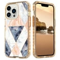 thumbnail image 1 of Allytech for iPhone 14 Pro Max 6.7 Inch Case, Marble Series Hard PC+Soft Silicone Drop Protection Women Girl Covers for iPhone 14 Pro Max 5G 2022, White Grid Marble, 1 of 7