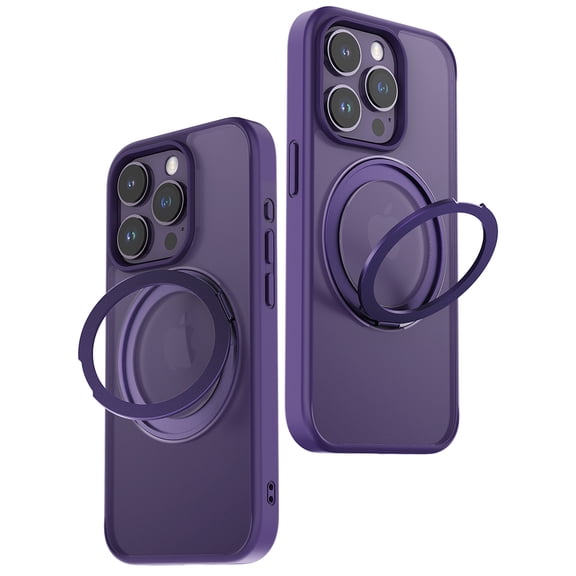 Allytech iPhone 14 Pro Max Case, 360 Rotating Stand Shockproof Bumper Anti-Scratch Drop Protection Rugged Back Cover Case for Apple iPhone 14 Pro Max - Purple