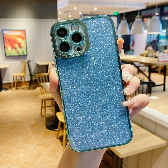 Allytech iPhone 14 Pro Max Case, Bling Glitter Sparkle Case for iPhone 14 Pro Max, PC Protective Anti-scratch Shockproof Case Cove for Apple iPhone 14 Pro Max 6.7"-Lightgreen