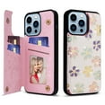 thumbnail image 1 of Allytech iPhone 14 Pro Max Case with Card Holder, Stylish Flower with Glitter Bling Rhinestone Stand Shockproof Slim Fit Bumper Wallet Case for Apple iPhone 14 Pro Max - Floret, 1 of 7