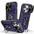 thumbnail image 1 of Allytech iPhone 14 Pro Max Case with Kickstand, Sliding Camera Lens Protector Rugged Hybrid Military Grade Shockproof Bumper Phone Case for Apple iPhone 14 Pro Max - Purple, 1 of 1