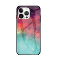 thumbnail image 1 of Allytech iPhone 14 Pro Max Case, Slim Fit Anti-Scratch Tempered Glass Back Cover Drop Protective Shockproof TPU Case for Apple iPhone 14 Pro Max 6.7" -Red Galaxy, 1 of 7