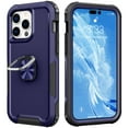 thumbnail image 1 of Allytech iPhone 14 Pro Max Case Stand, Rugged Protective Three Layers 360 Rotating Kickstand Shockproof Bumper Case Cover for Apple Apple iPhone 14 Pro Max - Blue, 1 of 10