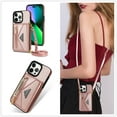thumbnail image 1 of Allytech iPhone 14 Pro Max Case Wallet, Crossbody Shoulder Strap Zipper Wallet with Cards Slots Pocket Shockproof Protective Case Cover for Apple iPhone 14 Pro Max 6.7" - Rosegold, 1 of 8