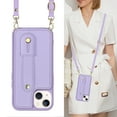 thumbnail image 1 of Allytech iPhone 14 Pro Max Case, With Long Shoulder Strap Hand Strap Stand Cards Holder Shockproof Protective Wallet Case Cover for Apple iPhone 14 Pro Max 6.7" - Purple, 1 of 7