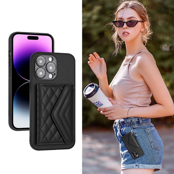 Allytech iPhone 14 Pro Max Wallet Case with Hand Wrist, PU Leather RFID Blocking Cards Slots Shockproof Stand Feature Bumper Magnetic Closure Slim Shell Phone Case for Apple iPhone 14 Pro Max, Black