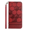 thumbnail image 1 of Allytech iPhone 14 Pro Max Wallet Case with Strap, Embossed Football PU Leather Drop Protection Folio Flip Stand Wrist Lanyard Strap Magnetic Business Cover Case for Apple iPhone 14 Pro Max, Red, 1 of 9