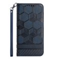 thumbnail image 1 of Allytech iPhone 14 Pro Max Wallet Case with Strap, Embossed Football PU Leather Drop Protection Folio Flip Stand Wrist Lanyard Strap Magnetic Business Cover Case for Apple iPhone 14 Pro Max, Darkblue, 1 of 9