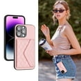 thumbnail image 1 of Allytech iPhone 14 Pro Wallet Case with Hand Wrist, PU Leather RFID Blocking Cards Slots Shockproof Stand Feature Bumper Magnetic Closure Slim Shell Phone Case for Apple iPhone 14 Pro, Pink, 1 of 7