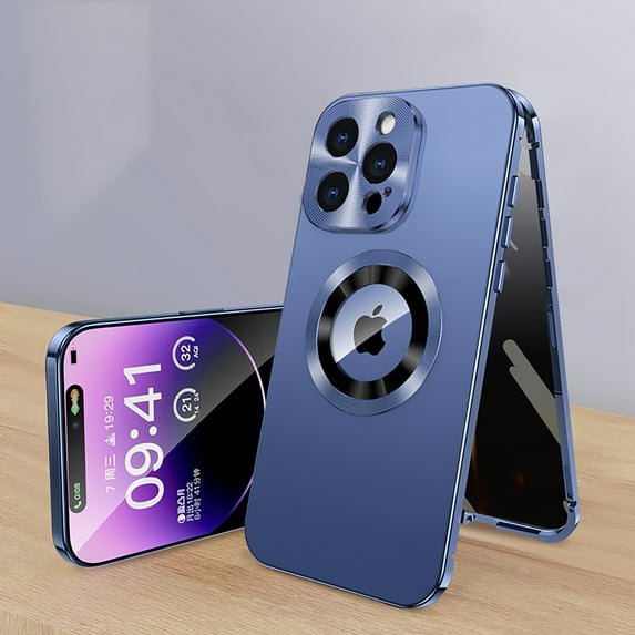 Allytech iPhone 15 Case with Privacy Screen Protector, With Camera Lens Protector Full Body Protective Shockproof Magsafe Compatible Phone Case for Apple iPhone 15 - Blue