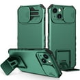 thumbnail image 1 of Allytech iPhone 15 Case with Slide Camera Lens Protector, Full Body Protecitve Shockproof TPU Bumper Back Cover Slim Shell Anti-Scratch Phone Case for Apple iPhone 15 - Darkgreen, 1 of 12