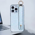 thumbnail image 1 of Allytech iPhone 15 Case with Wristband & Ring Holder, Bling Glitter Design TPU Back Cover for Girls Women Stand Feature Shockproof Anti-Scratch Phone Case for Apple iPhone 15 - Skyblue, 1 of 11