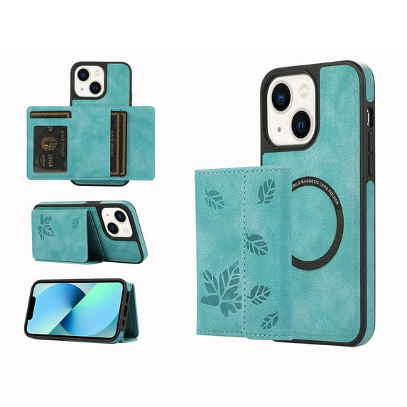 Allytech iPhone 15 Plus Case with Detachable Magnetic Cards Holder, 2 In 1 Wallet Case Stylish Stand Compatible with Magsafe Shockproof Wallet Mangetic Cover for Apple iPhone 15 Plus - Green