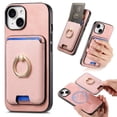 thumbnail image 1 of Allytech iPhone 15 Plus Case, Detachable Magnetic Wallet Case with Card Holder & Ring Stand, Support Car Mount, Premium PU Leather Shockproof Durable Protective Slim Case Cover - Pink, 1 of 11