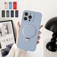 thumbnail image 1 of Allytech for iPhone 15 Plus Case Ring Stand, Liquid Silicone Compatible with Magsafe Wireless Charging Support Anti-Scratch Bumper Shockproof Phone Case for Apple iPhone 15 Plus- Blue, 1 of 8