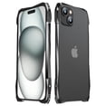 thumbnail image 1 of Allytech iPhone 15 Plus Frame Cover, Aluminum Frame Carbon Fiber Sticker Case Lens Protector Anti-Scratch Corner Protective Shockproof Frame Case for Apple iPhone 15 Plus - Black, 1 of 12