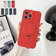 thumbnail image 1 of Allytech for iPhone 15 Pro Case Ring Stand, Liquid Silicone Compatible with Magsafe Wireless Charging Support Anti-Scratch Bumper Shockproof Phone Case for Apple iPhone 15 Pro - Red, 1 of 7