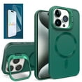 thumbnail image 1 of Allytech iPhone 15 Pro Case with Screen Protector, Magsafe Compatible Shockproof Rugged Kickstand Protective Anti-Scratch Luxury Phone Case Cover for Apple iPhone 15 Pro, Green, 1 of 11