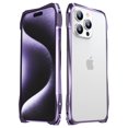 thumbnail image 1 of Allytech iPhone 15 Pro Frame Cover, Aluminum Frame Carbon Fiber Sticker Case Lens Protector Anti-Scratch Corner Protective Shockproof Frame Case for Apple iPhone 15 Pro - Purple, 1 of 12