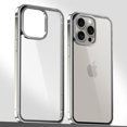 thumbnail image 1 of Allytech iPhone 15 Pro Mac Clear Case Cover, Aluminium Frame Transparent Back Cover Anti-Yellow Shock-Resistant Slim Phone Case for Apple iPhone 15 Pro Max 6.7" - Silver, 1 of 1