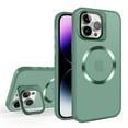 thumbnail image 1 of Allytech iPhone 15 Pro Max Case with Kickstand, Camera Lens Protector Shockproof Bumper Matte Translucent Back Cover Case for Apple iPhone 15 Pro Max - Green, 1 of 12