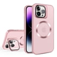 thumbnail image 1 of Allytech iPhone 15 Pro Max Case with Kickstand, Camera Lens Protector Shockproof Bumper Matte Translucent Back Cover Case for Apple iPhone 15 Pro Max - Pink, 1 of 12